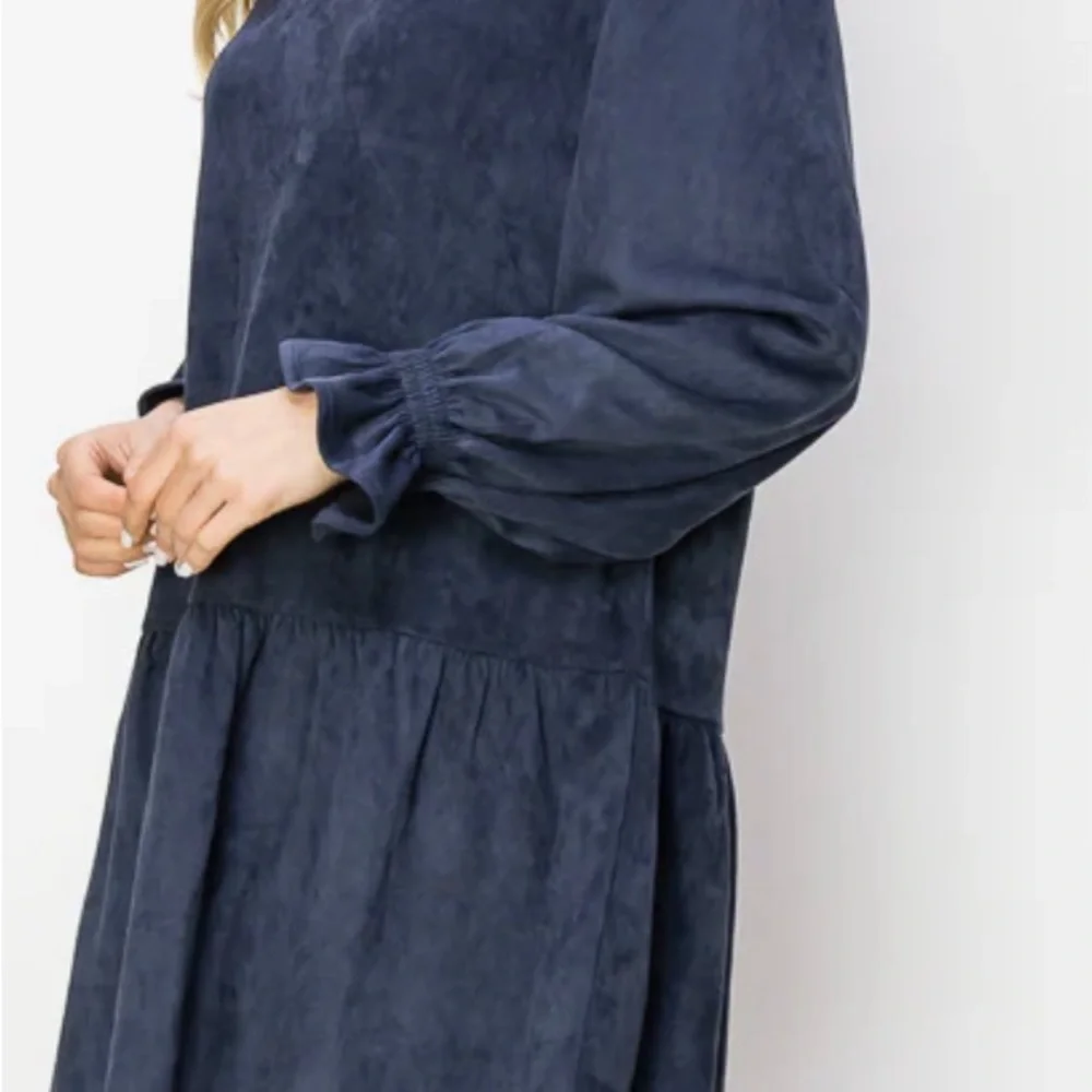 NWT Joh Apparel Size Small Faux Suede Navy Alize Tunic Dress - Picture 5 of 13